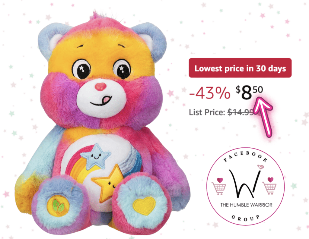 Care Bears Medium Plush Dare to Tie Dye Plushie!!